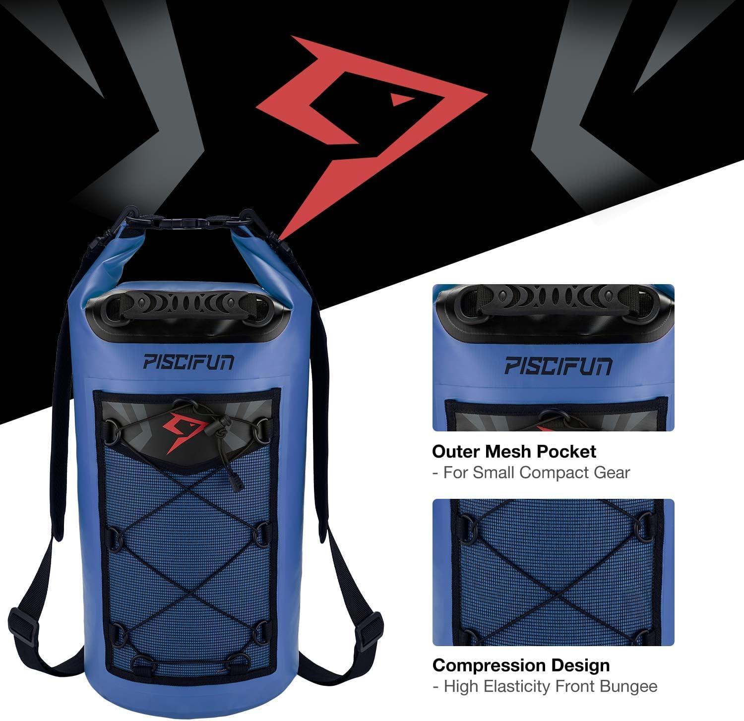 imagePiscifun Dry Bag Waterproof Floating Backpack 10L20L30L40L with Waterproof Phone Case for Boating Kayaking FishingSapphire Blue