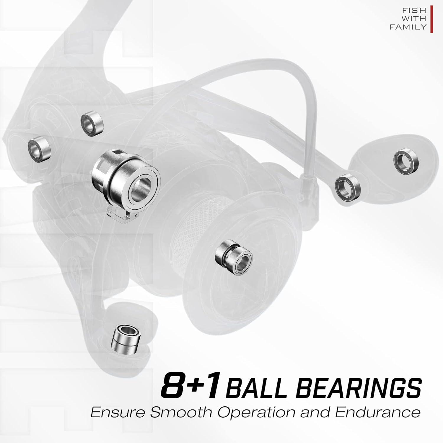 imagePiscifun Flame Spinning Reels Lightweight 91BB Ultra Smooth Spinning Fishing Reels 198LBs Max Drag 2000 3000 4000 5000 Series Red ampamp BlueRed