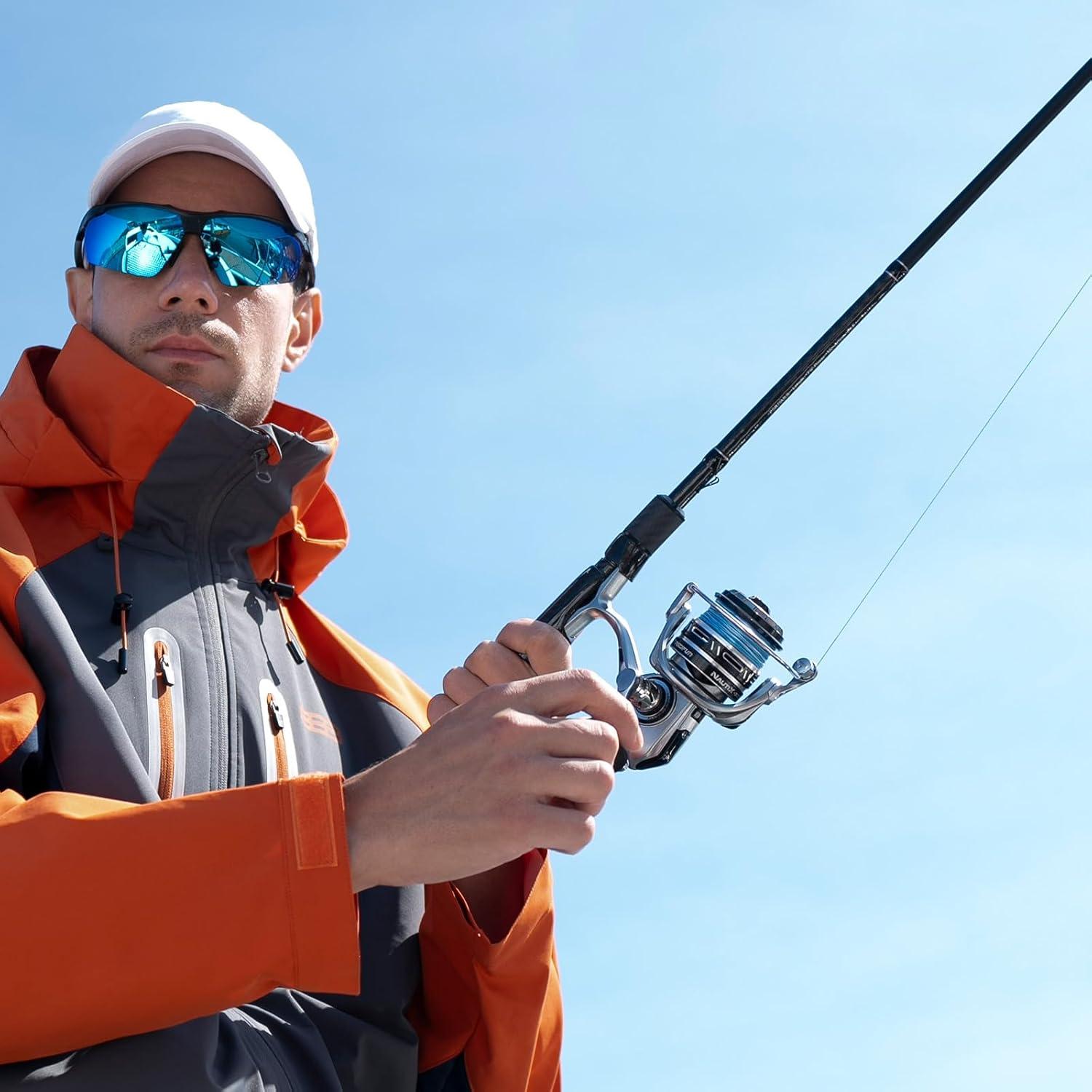 imagePiscifun NautiX Spinning Reel Aluminum Spinning Fishing Reel CNC Aluminum Gear 33LBs Max Drag 81 Sealed BB 601541 Gear Ratio Smooth Powerful Freshwater Saltwater Reel6000