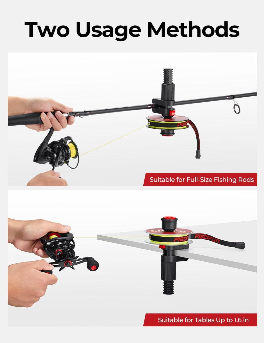 imagePiscifun Speed E Fishing Line Spooler Fishing Reel Spooler Fits Rods Line Winder for Spinning Baitcaster and Spincast ReelLine Spooler Pliers