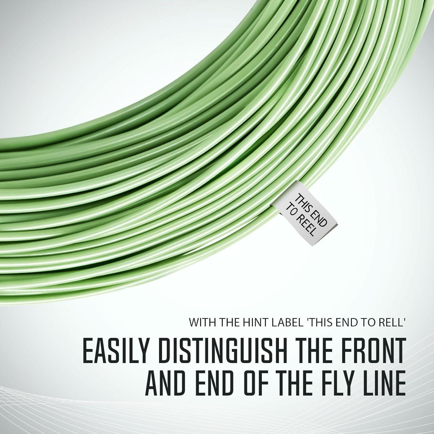 imagePiscifun Sword Fly Fishing Line with Welded Loop Weight Forward Floating Fly Line Available in WF1 WF2 WF3 WF4 WF5 WF6 WF7 WF8 WF9 and WF10 Weights in Lengths of 90 and 100 FeetMoss Green