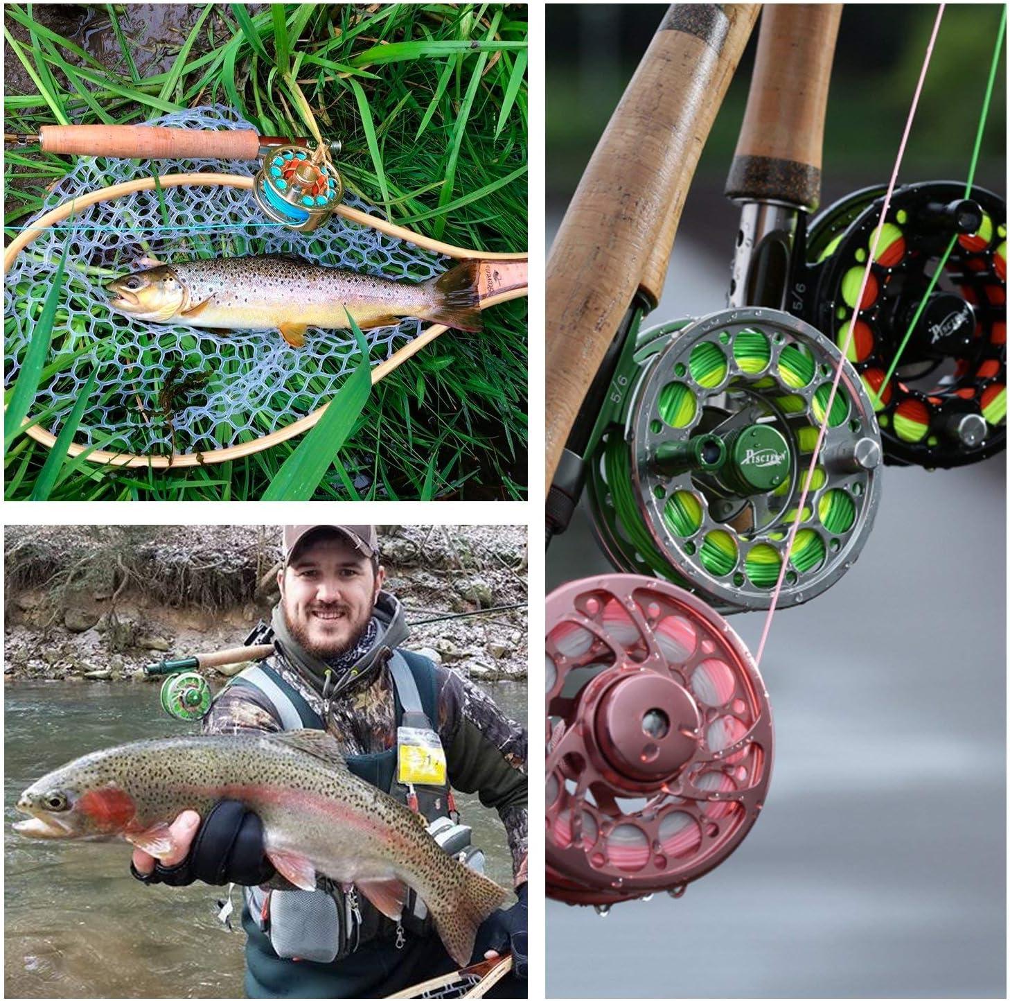 imagePiscifun Sword Fly Fishing Line with Welded Loop Weight Forward Floating Fly Line Available in WF1 WF2 WF3 WF4 WF5 WF6 WF7 WF8 WF9 and WF10 Weights in Lengths of 90 and 100 FeetYellow Moss Green