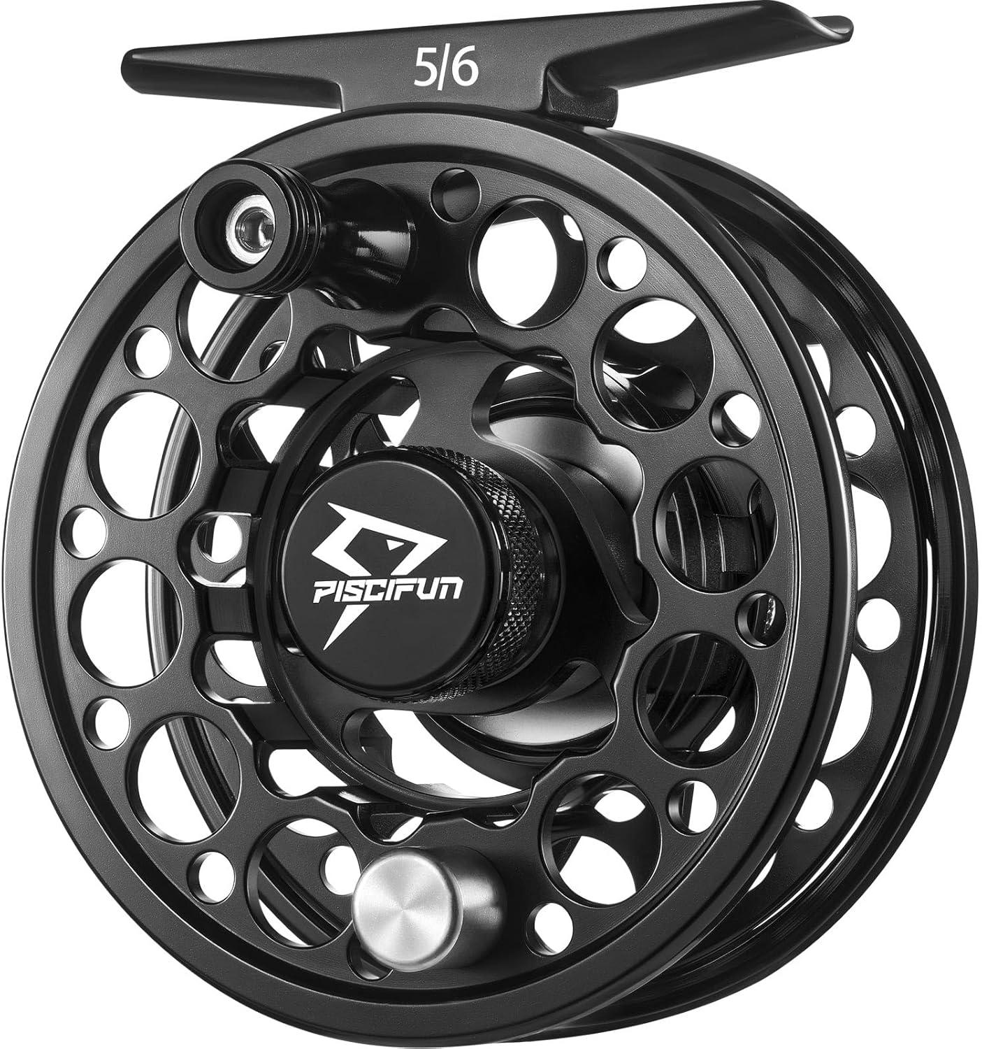 imagePiscifun Sword Fly Fishing Reel with CNC Machined Aluminum Alloy Housing 34 56 78 910 Weights Black Gunmetal Pink Space Gray34wt