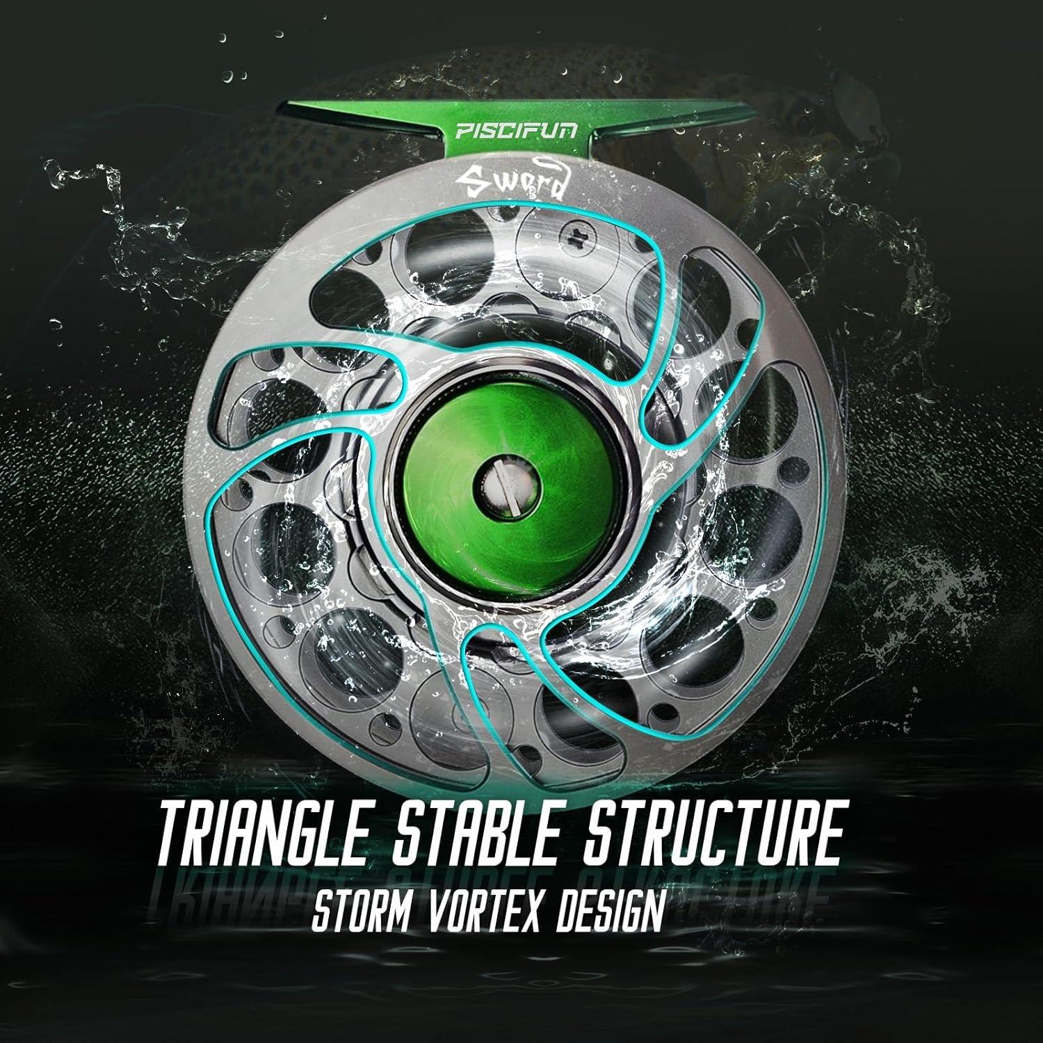 imagePiscifun Sword Fly Fishing Reel with CNC Machined Aluminum Alloy Housing 34 56 78 910 Weights Black Gunmetal Pink Space Gray34wt