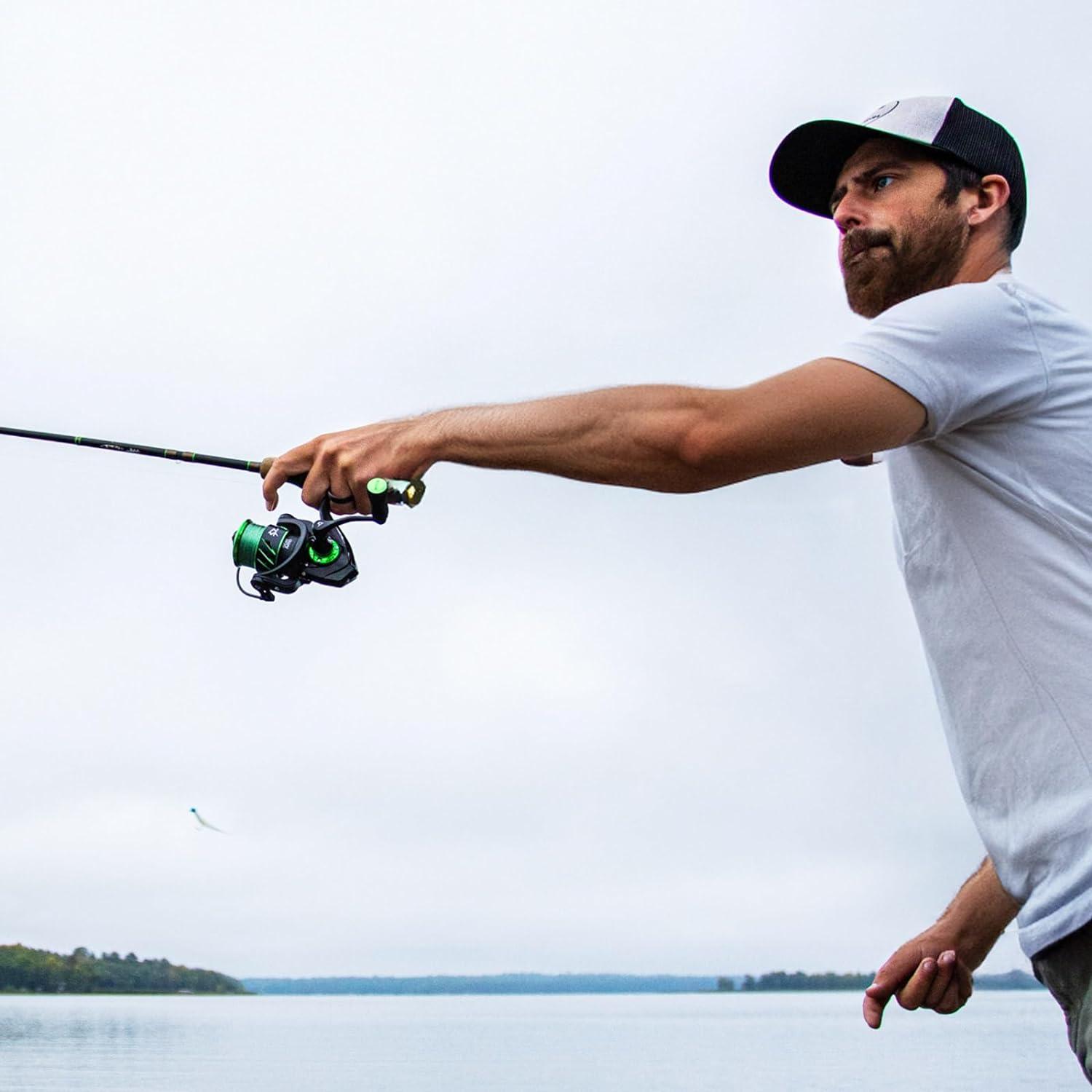 imagePiscifun Viper X Spinning Reels Carbon Fiber 33LBs Max Drag 101 Shielded BB Saltwater Freshwater Spinning Fishing Reel 521621 500 1000 2000 3000 4000 5000 SeriesGreen