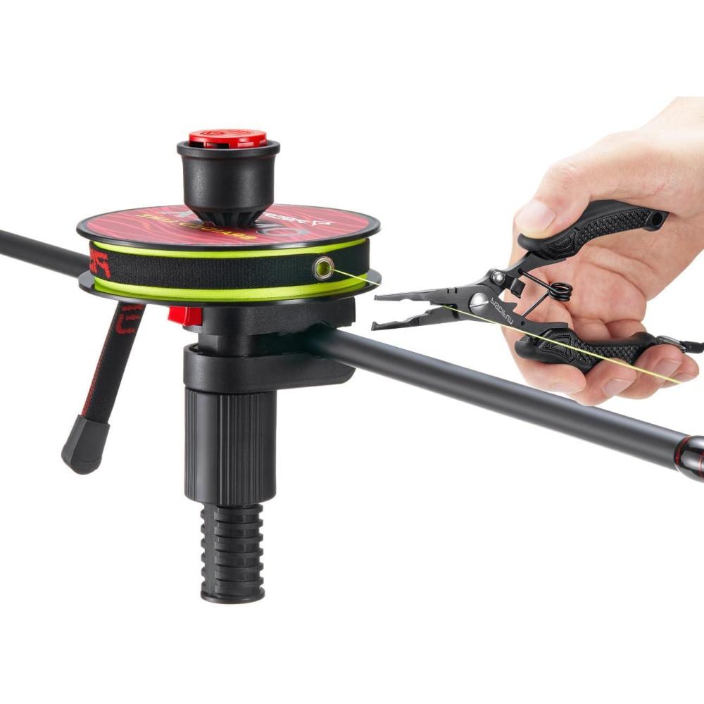 imagePiscifun Speed E Fishing Line Spooler Fishing Reel Spooler Fits Rods Line Winder for Spinning Baitcaster and Spincast ReelLine Spooler Pliers