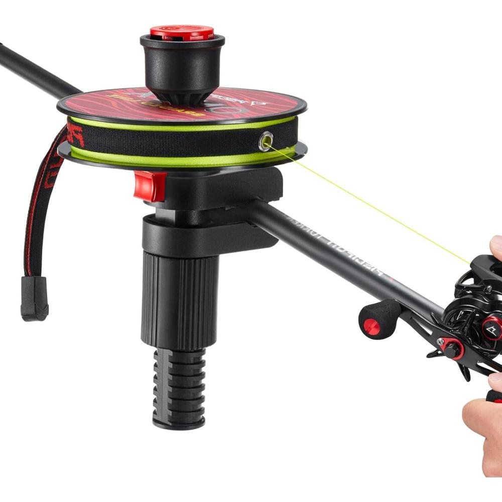 imagePiscifun Speed E Fishing Line Spooler Fishing Reel Spooler Fits Rods Line Winder for Spinning Baitcaster and Spincast ReelLine Spooler