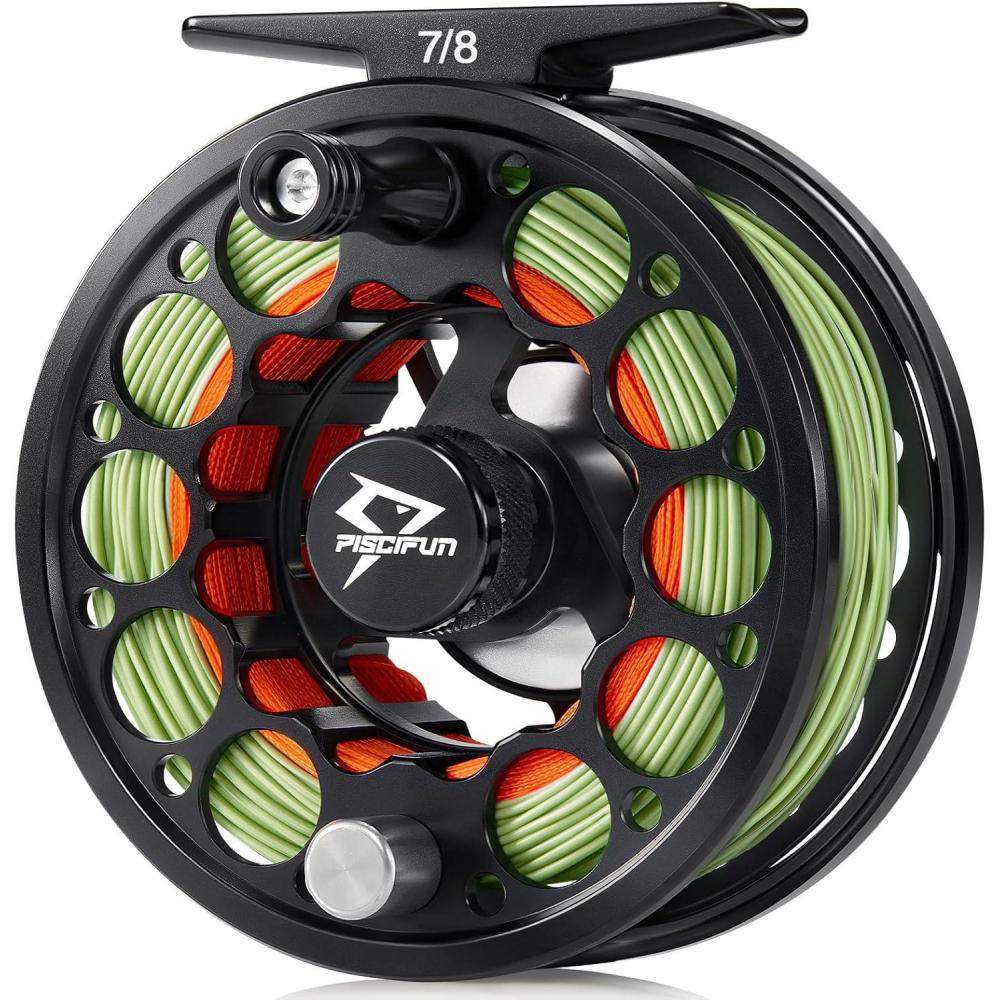 imagePiscifun Sword Fly Fishing Reel with CNC Machined Aluminum Alloy Housing 34 56 78 910 Weights Black Gunmetal Pink Space Gray78wt