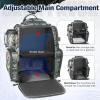 Piscifun Fishing Backpack with 2 Rod Holders & 4 Tackle Boxes, Large Tackle Storage Bag With Rain Cover for Fishing Gear(Digital Camouflage)