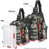 Piscifun Fishing Backpack with Rod Holder, Lightweight Sling Bag Storge Gear and Equipment(Single Shoulder – Digital Camouflage)