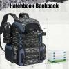 Piscifun Fishing Tackle Backpack with Rod Holders & 4 Tackle Boxes, 42L Outdoor Fishing Bag with Waterproof Rain Cover(Balck Camouflage)