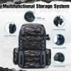 Piscifun Fishing Tackle Backpack with Rod Holders & 4 Tackle Boxes, 42L Outdoor Fishing Bag with Waterproof Rain Cover(Balck Camouflage)