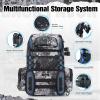 Piscifun Fishing Tackle Backpack with Rod Holders & 4 Tackle Boxes, 42L Outdoor Fishing Bag with Waterproof Rain Cover(Veil Camouflage)