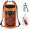 Piscifun Dry Bag, Waterproof Floating Backpack 10L/20L/30L/40L with Waterproof Phone Case for Boating, Kayaking, Fishing(Orange)