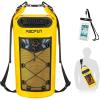 Piscifun Dry Bag, Waterproof Floating Backpack 10L/20L/30L/40L with Waterproof Phone Case for Boating, Kayaking, Fishing(Yellow)
