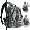 Piscifun Fishing Backpack with Rod Holder, Lightweight Sling Bag Storge Gear and Equipment(Double Shoulder – Digital Camouflage)