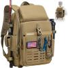 Piscifun Fishing Tackle Backpack with Rod & Gear Holder, Lightweight Fishing Tackle Storage Bag with Protective Rain Cover(Khaki)
