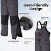 Piscifun Ice Fishing Bibs with Floating Technology, Waterproof Insulated Fishing Bibs(Grey Black)