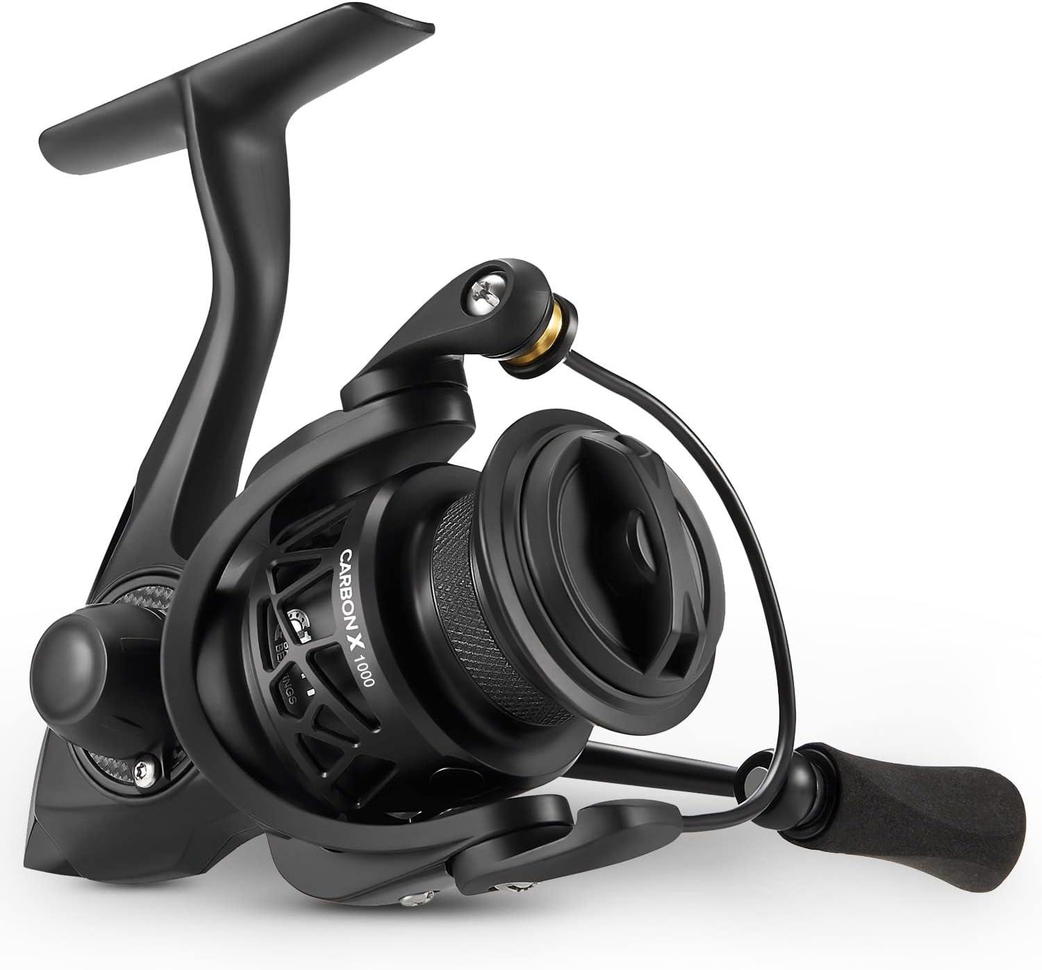 imagePiscifun Carbon X Spinning Reels Light to 51oz Carbon Frame and Rotor 33LBs Max Drag 101 Shielded BB 521621 High Speed Gear Ratio Smooth Powerful Saltwater Freshwater Spinning ReelStandard Handle
