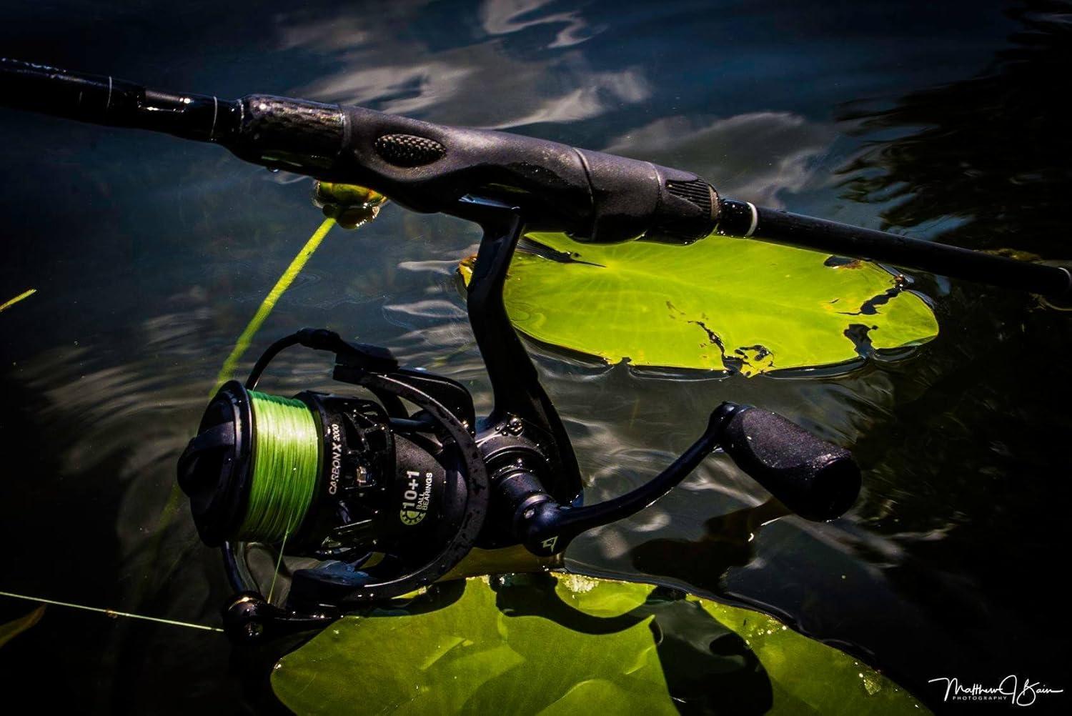 imagePiscifun Carbon X Spinning Reels Light to 51oz Carbon Frame and Rotor 33LBs Max Drag 101 Shielded BB 521621 High Speed Gear Ratio Smooth Powerful Saltwater Freshwater Spinning ReelStandard Handle