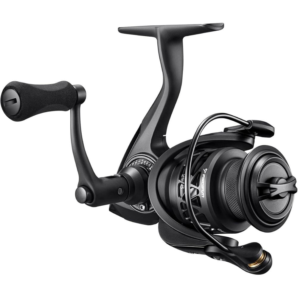 imagePiscifun Carbon X Spinning Reels Light to 51oz Carbon Frame and Rotor 33LBs Max Drag 101 Shielded BB 521621 High Speed Gear Ratio Smooth Powerful Saltwater Freshwater Spinning ReelFoldable Handle